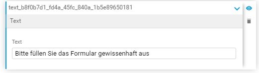 Textfeld im Gentics CMS Formulargenerator