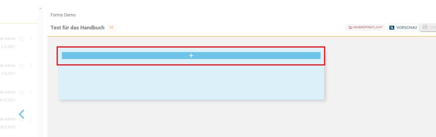 neues Formularfeld im Gentics CMS Formulargenerator