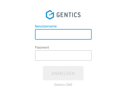 Login for the editor user interface of Gentics CMS