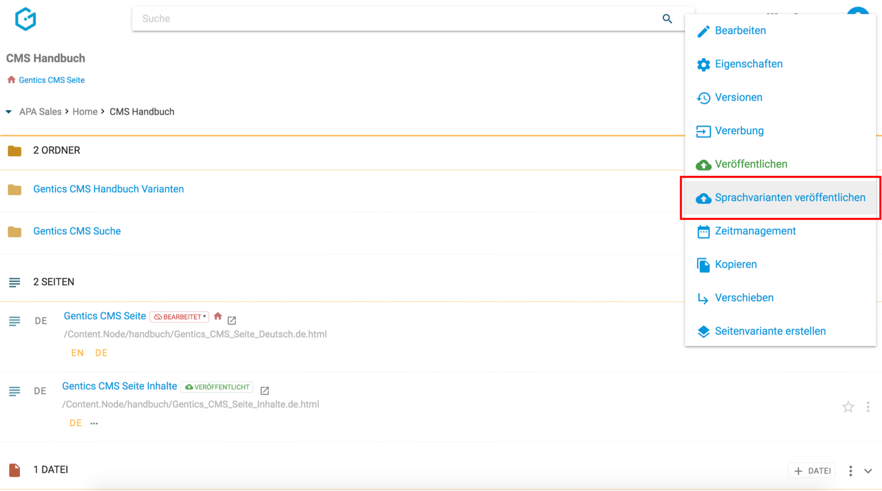Sprachvarianten einer Seite veröffentlichen in Gentics CMS]