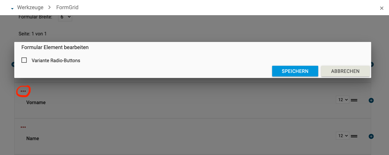 formgrid custom element options