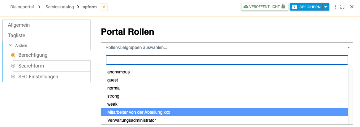 dynamische Rollen   Beispiel
